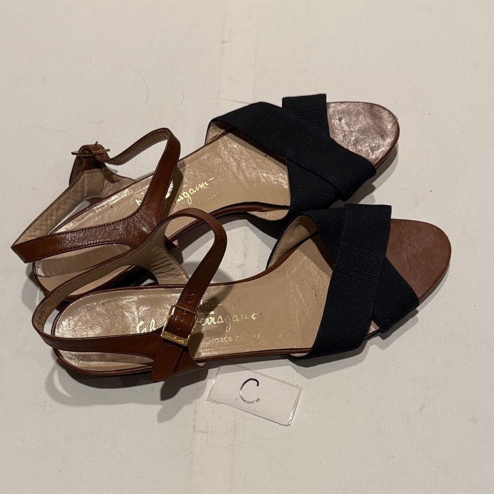 Salvatore Ferragamo Brown And Black Sandals View 5